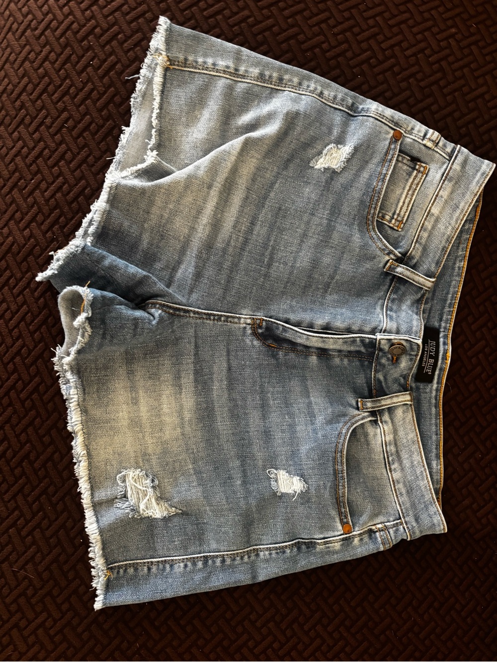 Judy Blue Light Blue Distressed Denim Jean Shorts